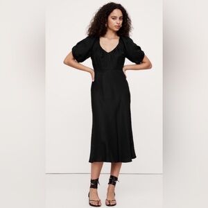 NWT Banana Republic Silky Linen Ruched Midi Dress Size